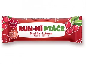 Tyčinka Run-ní ptáče brusinka s kokosem a chia 35g Tyčinka Run-ní ptáče brusinka s kokosem a chia 35g