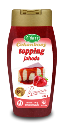 4Slim Čekankový topping jahoda 330g