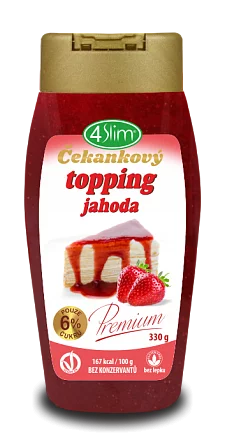 4Slim Čekankový topping jahoda 330g