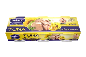 Nekton Tuniak v slnečnicovom oleji 3 x 80g