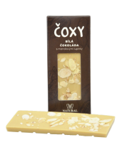 Čoxy bílá čokoláda s mandlovými lupínky a xylitolem 50g Čoxy bílá čokoláda s mandlovými lupínky a xylitolem 50g