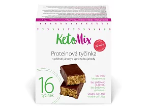 KetoMix Proteínové tyčinky s príchuťou jahody 16 x 40 g