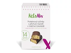 KetoMix Proteínová tyčinka s príchuťou mandlí v mliečnej čokoláde 14 x 40 g
