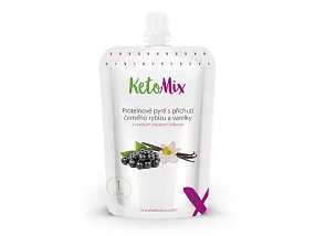 KetoMix Proteínové pyré s príchuťou čiernych ríbezlí a vanilky 100 g (1 porcia)