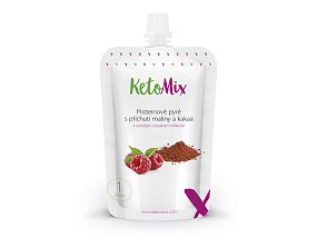 KetoMix Proteínové pyré s príchuťou maliny a kakaa 100 g (1 porcia) KetoMix Proteínové pyré s príchuťou maliny a kakaa 100 g (1 porcia)