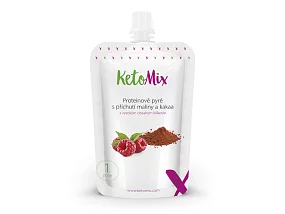 KetoMix Proteínové pyré s príchuťou maliny a kakaa 100 g (1 porcia)