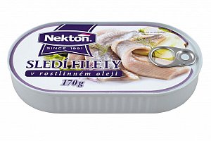 Nektón Sledí filety v rastlinnom oleji 170 g Nektón Sledí filety v rastlinnom oleji 170 g