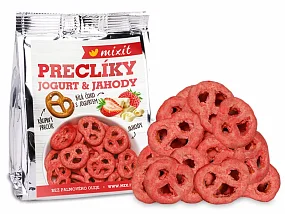 Mixit Preclíky do vrecka, jogurtová čokoláda s jahodami 70 g